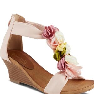 Patrizia Floral Wedge Sandals - Pink and Multi